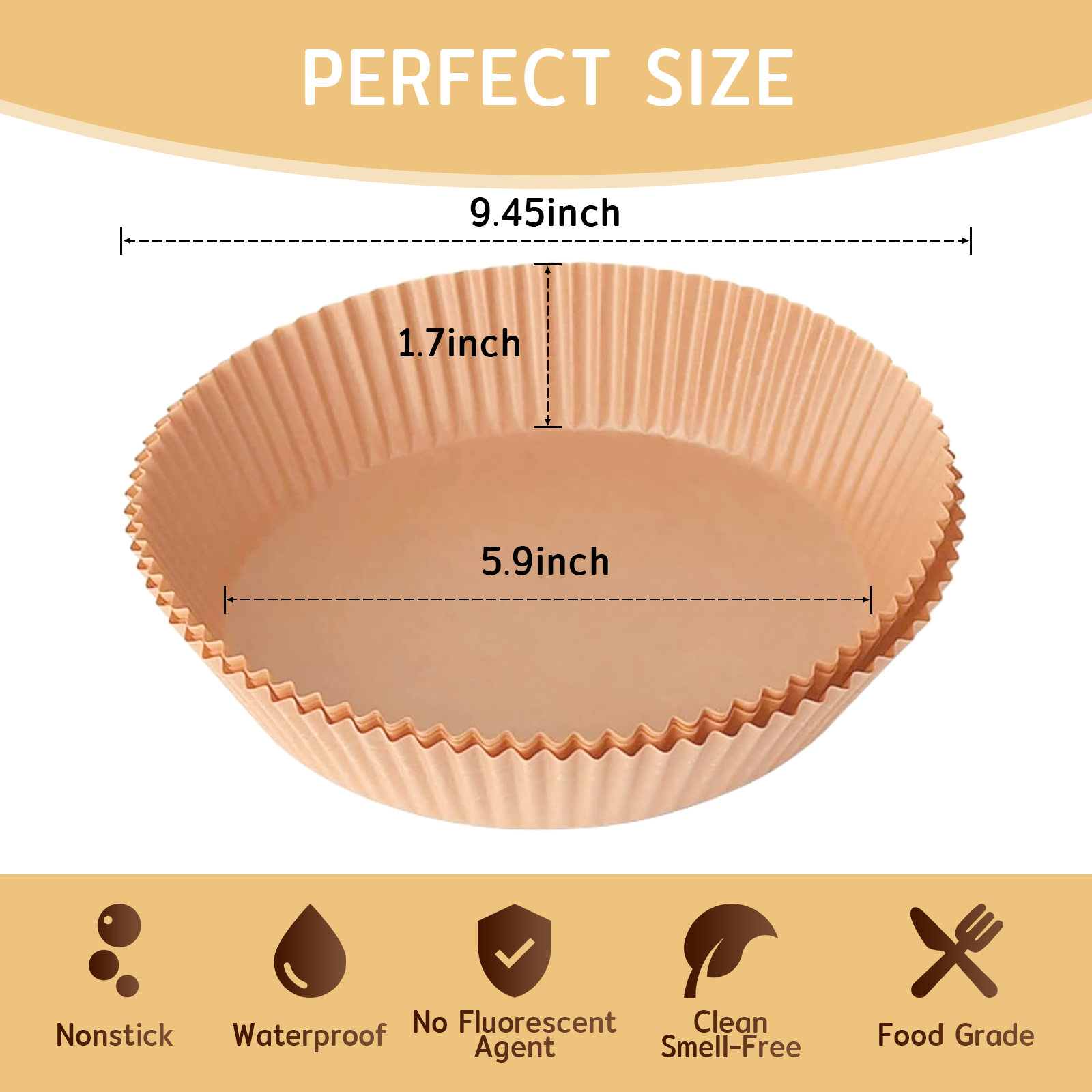 HYSapientia 100pcs Round Air Fryer Paper Liners