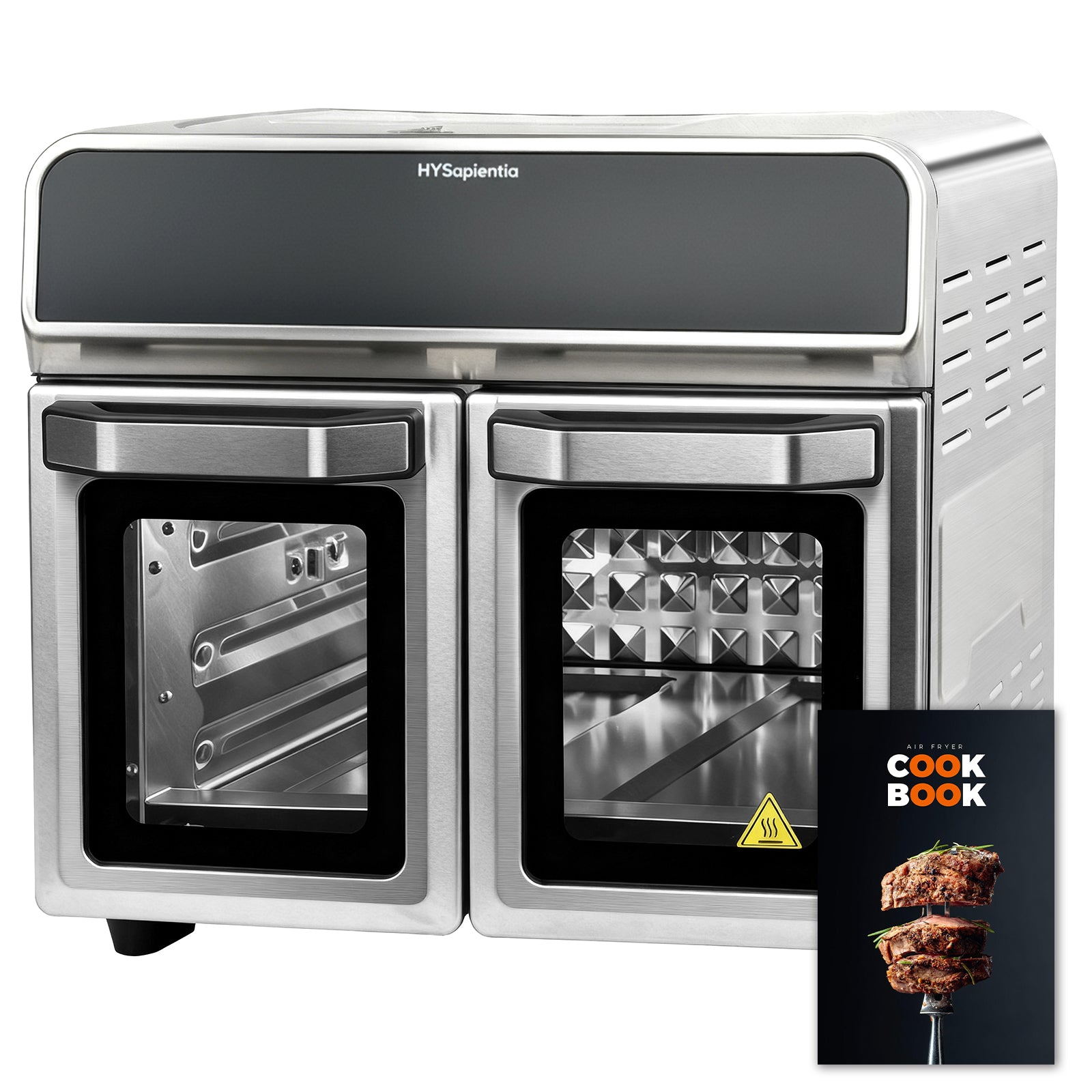 24QT Dual Zone 10-in-1 Stainless Steel Air Fryer Toaster Oven with Rotisserie