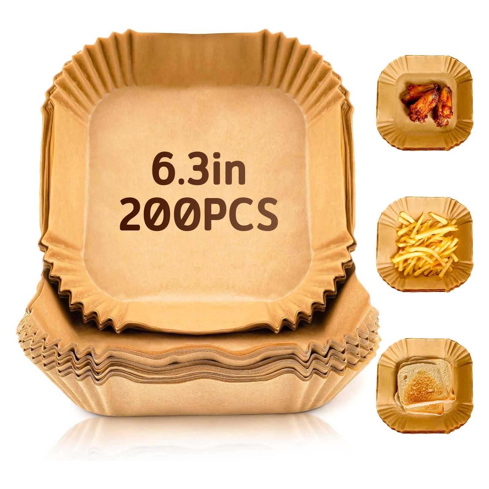 200PCS Square Air Fryer Paper Liners