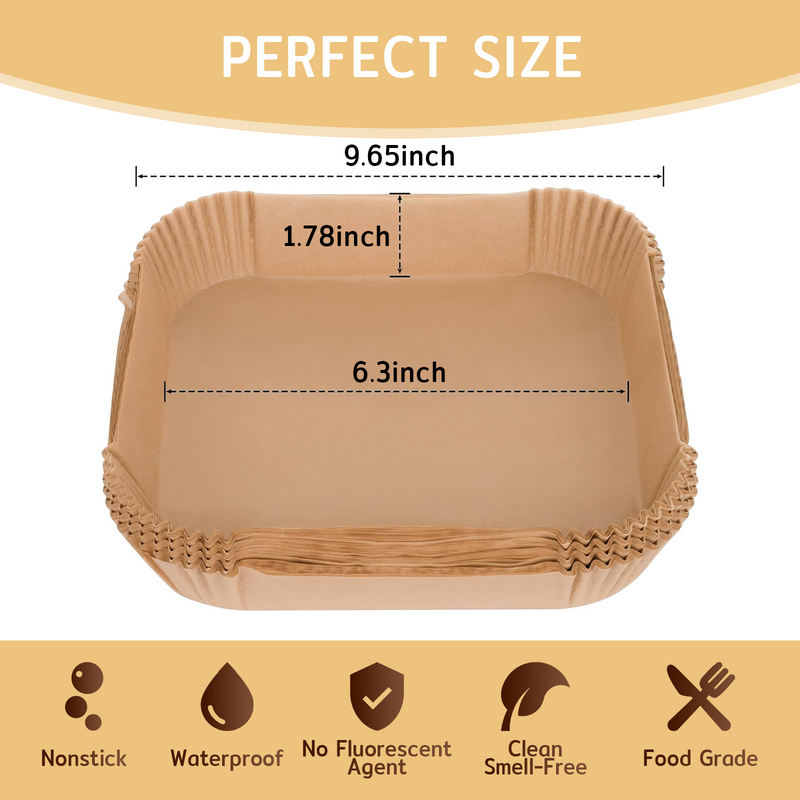 HYSapientia 200PCS Square Air Fryer Paper Liners
