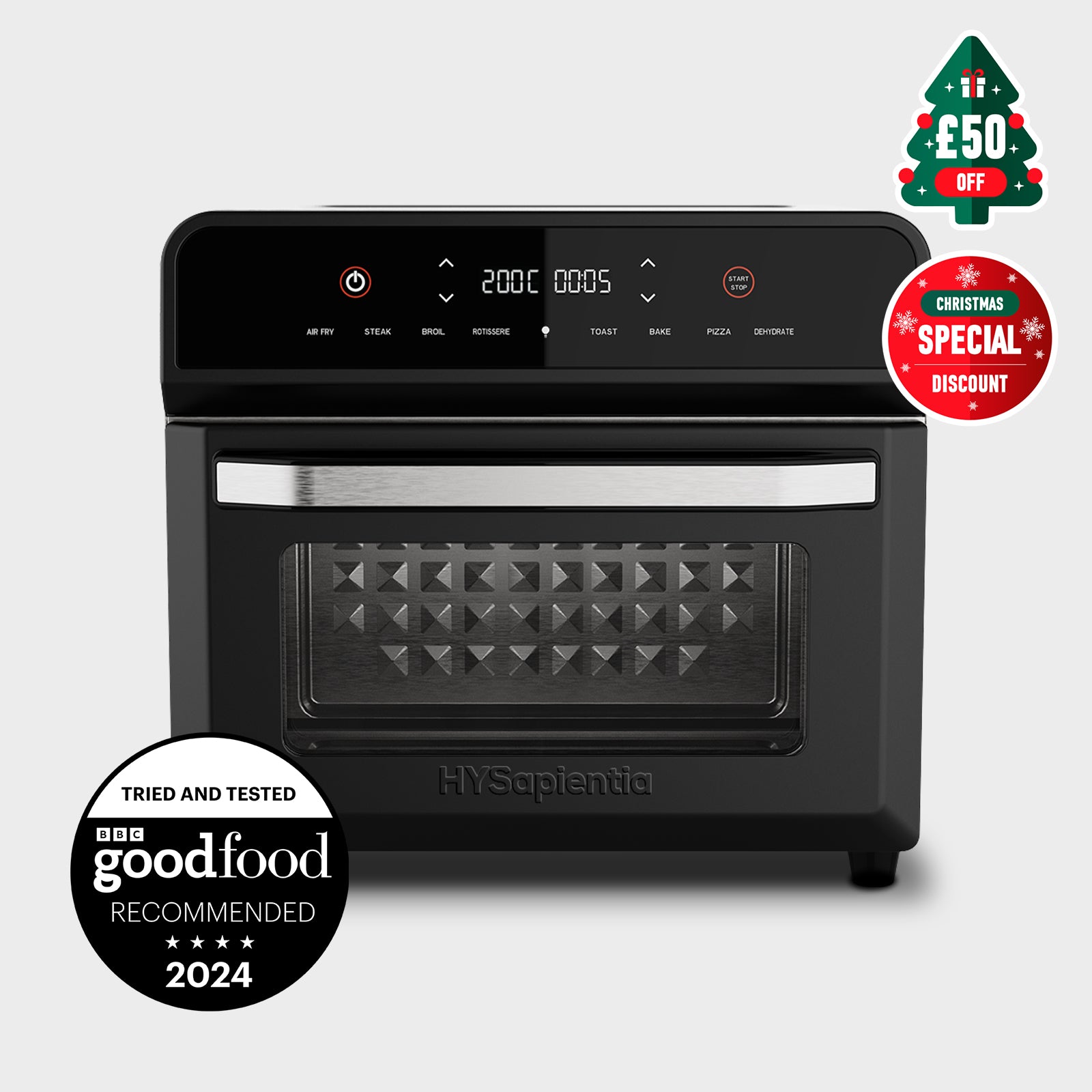 Horno freidora de aire 8 en 1 Control de pantalla LED digital grande 